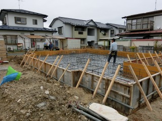大崎市、基礎工事
