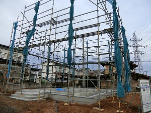 鎌田工務店,基礎工事完,外部内部給排水工事完了,建て方工事,住宅